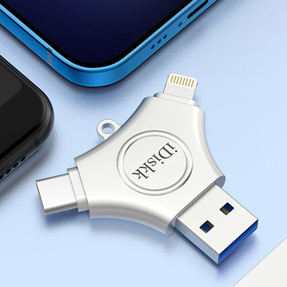 iDiskk Disque Dur Externe 2 to pour iPhone, Disque Dur Lightning certifié  MFi avec câbles 3